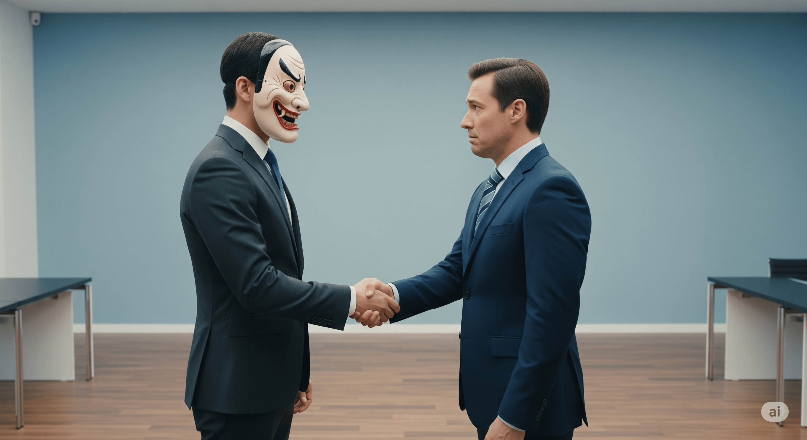 seorang pegawai yang baru pindah kerja sedang merasa was-was karena kantor barunya nampak mencurigakan 