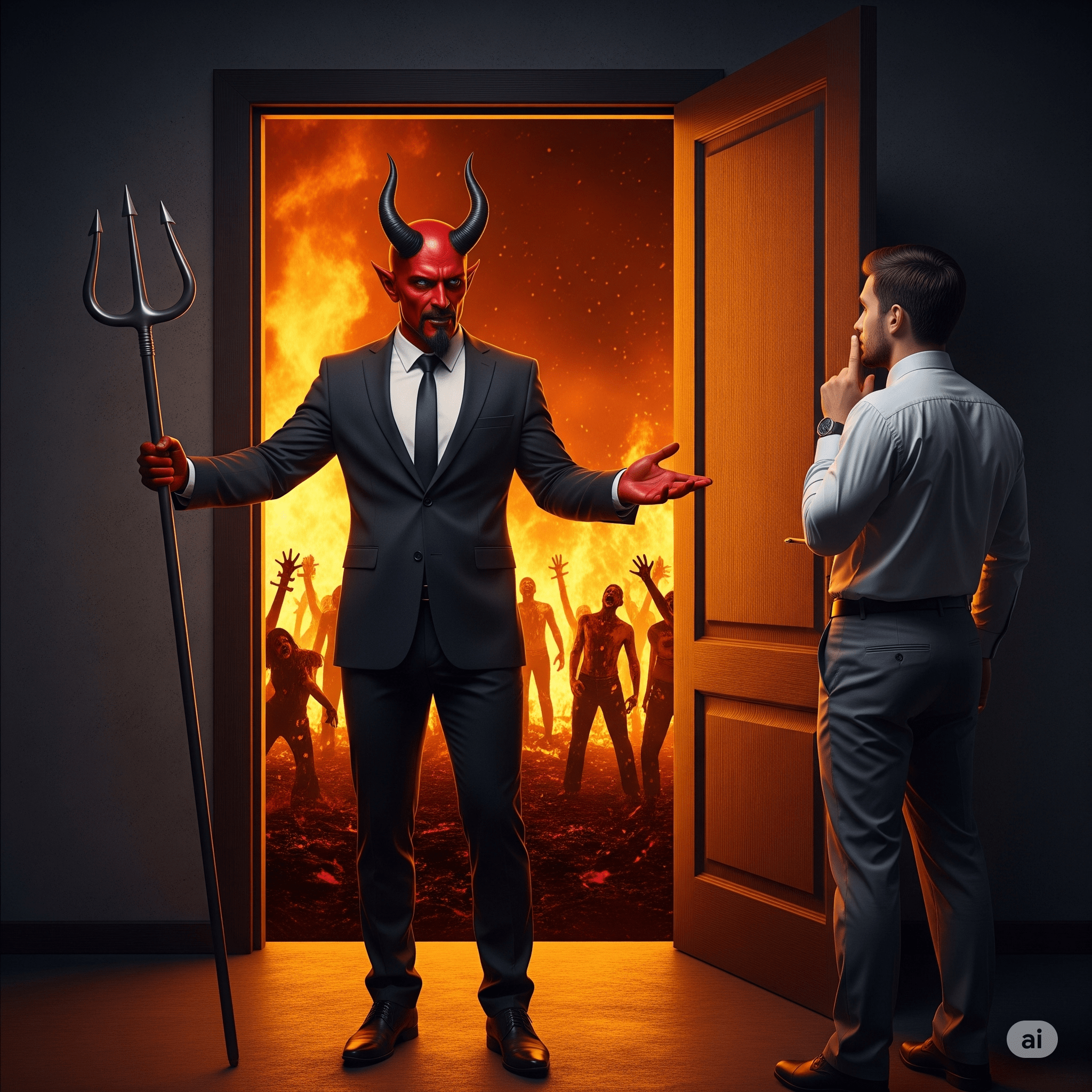 seorang calon pegawai ragu sebelum masuk ke perusahaan baru yang nampaknya mencurigakan