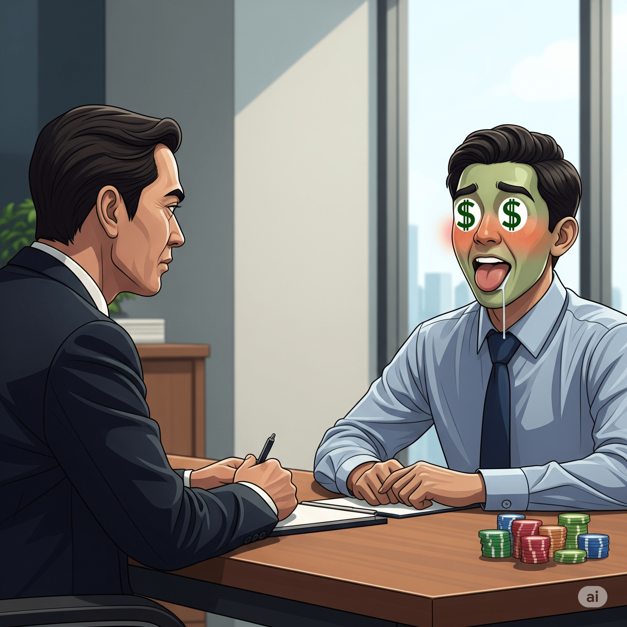 pewawancara curiga melihat calon pegawai yang hanya mengincar gaji besar